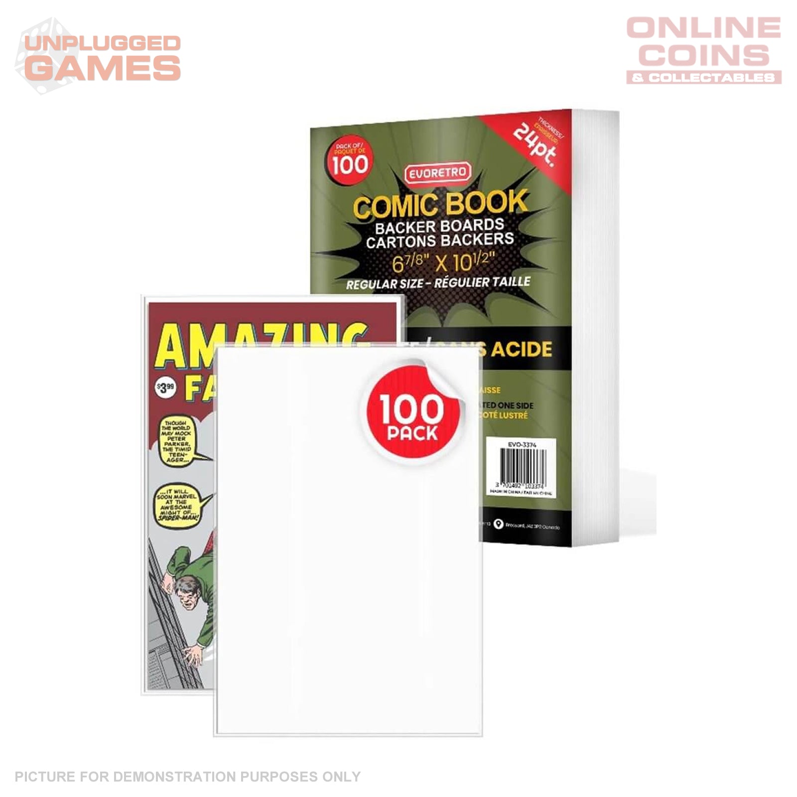 EVORETRO Regular Size Comic Boards (100ct) 10.5 x 6.9 inches